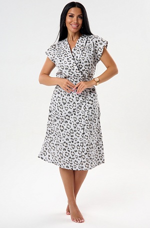 Халат женский из бязи м107леопард (на запах)